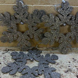 Lot of 3 Large Glitter Snowflakes